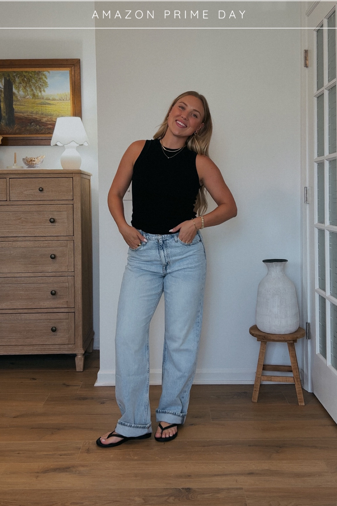 Amazon Prime Day: simple but chic summer outfit🖤


Summer outfit, neutral, European, coastal, beachy, denim jeans, sandals, gold jewelry, black top, country concert outfit, summer basics

#LTKSeasonal #LTKSaleAlert #LTKStyleTip