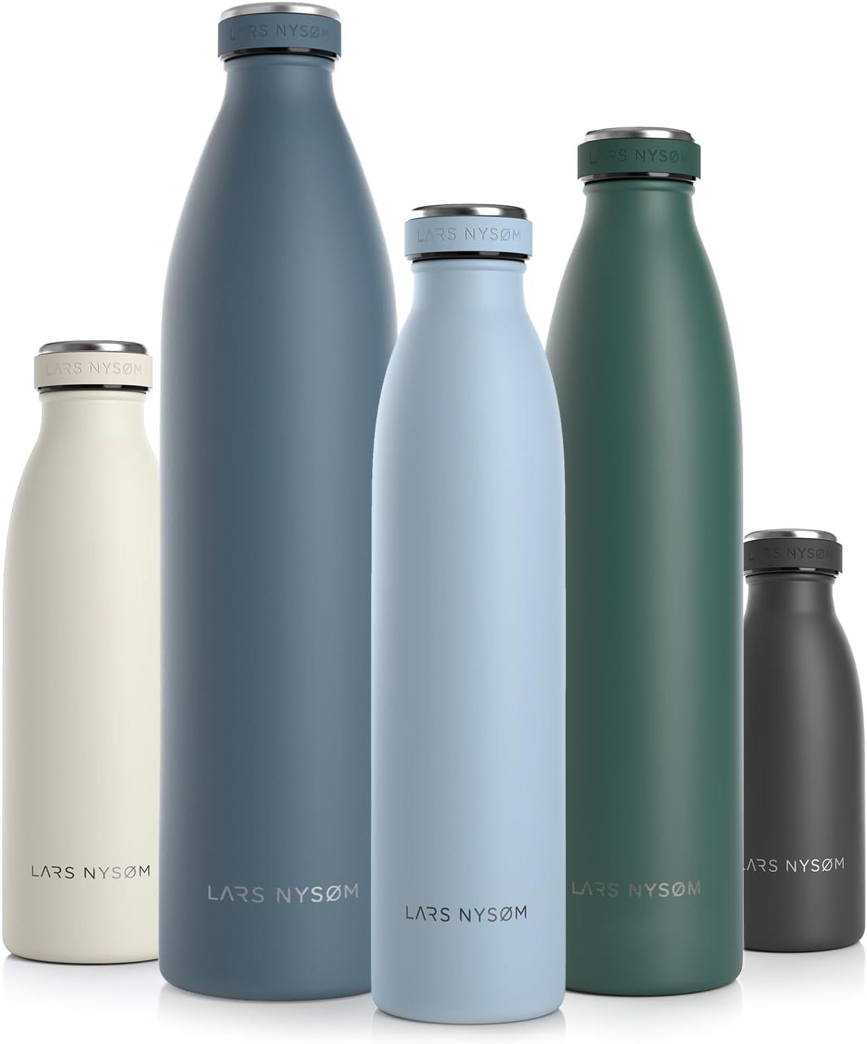 LARS NYSØM Stainless Steel Insulated Water Bottle 12oz 17oz 25oz 34oz 51oz | BPA-free Insulated ... | Amazon (US)