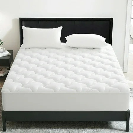 INGALIK Premium 400TC Quilted Mattress Pad, Queen, Cooling Breathable Topper, Fitted Thickened Protector, 8-21" Deep Pocket, White | Walmart (US)