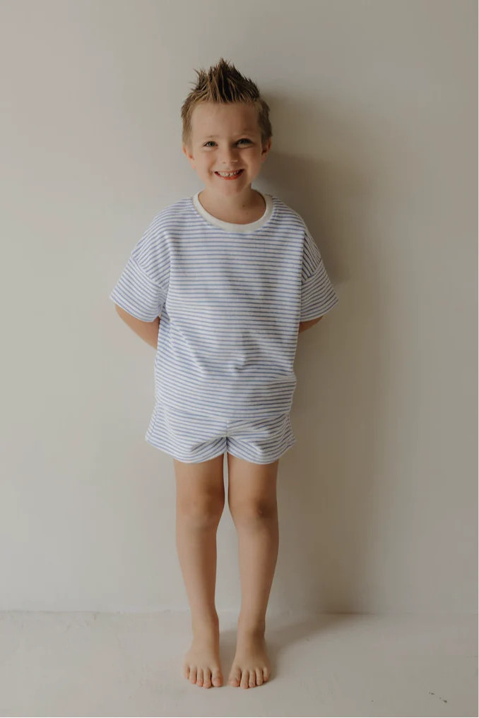 Child Terry Short Set | Ocean Stripe | Forever French