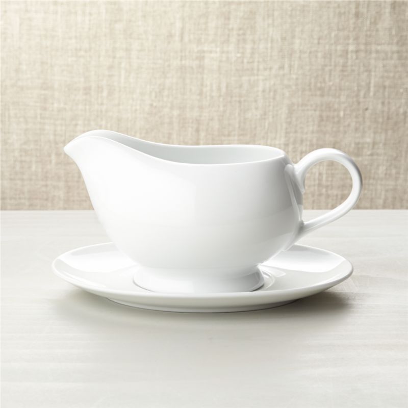 Gravy Boat with Saucer + Reviews | Crate and Barrel | Crate & Barrel