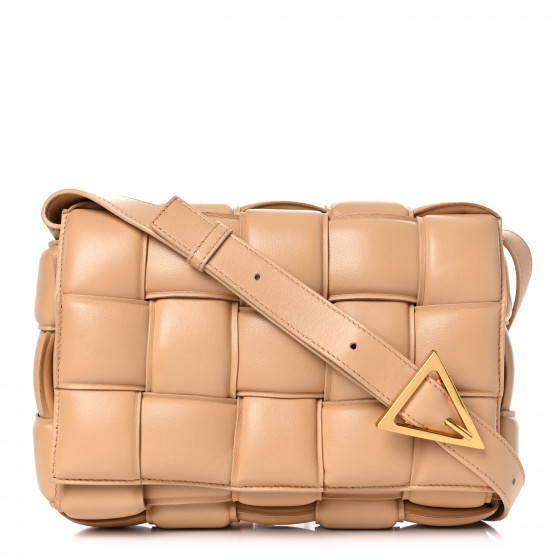 Nappa Maxi Intrecciato Padded Cassette Crossbody Bag Almond | FASHIONPHILE (US)