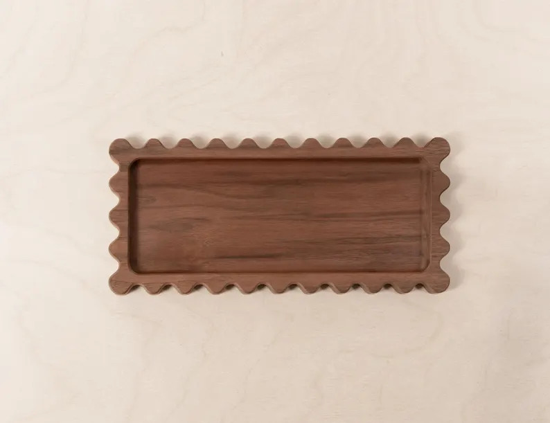 Handmade Walnut Scallop Tray - Ideal Home, Living Room or Kitchen Decor Gift - Etsy | Etsy (Global)