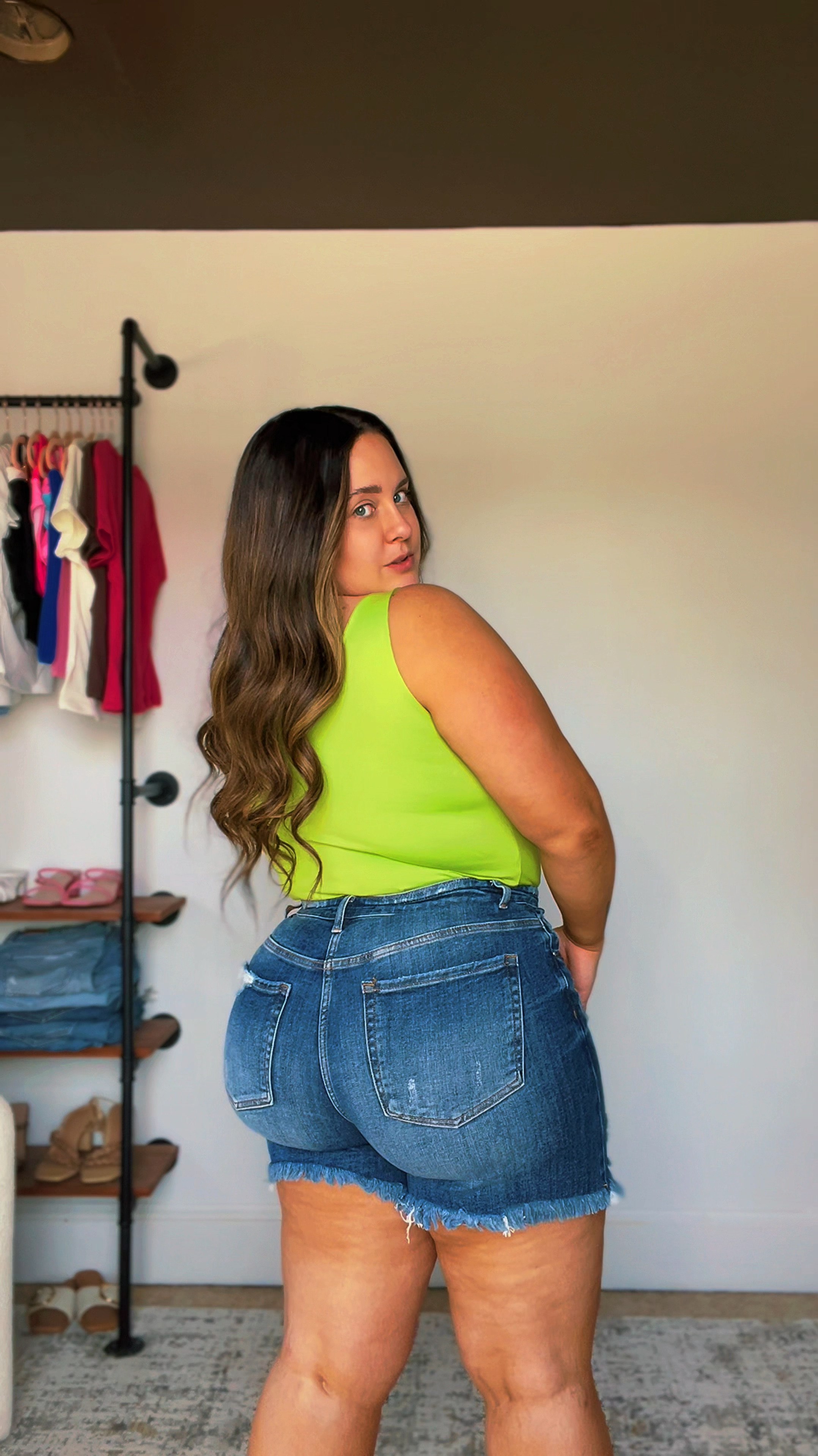 Size 14-16 wearing shorts in a size XL. Bodysuit is also an XL. 

Jeans are stretchy but compressive in the apron area 

USE CODE CURVYAMANDA20 FOR 20% OFF

#size14 #size16 #ltkcurves #stretchyjeans #denim #shorts #risen #judyblue #summeroutfits #summerstyle #casualoutfits 

#LTKplussize #LTKmidsize
