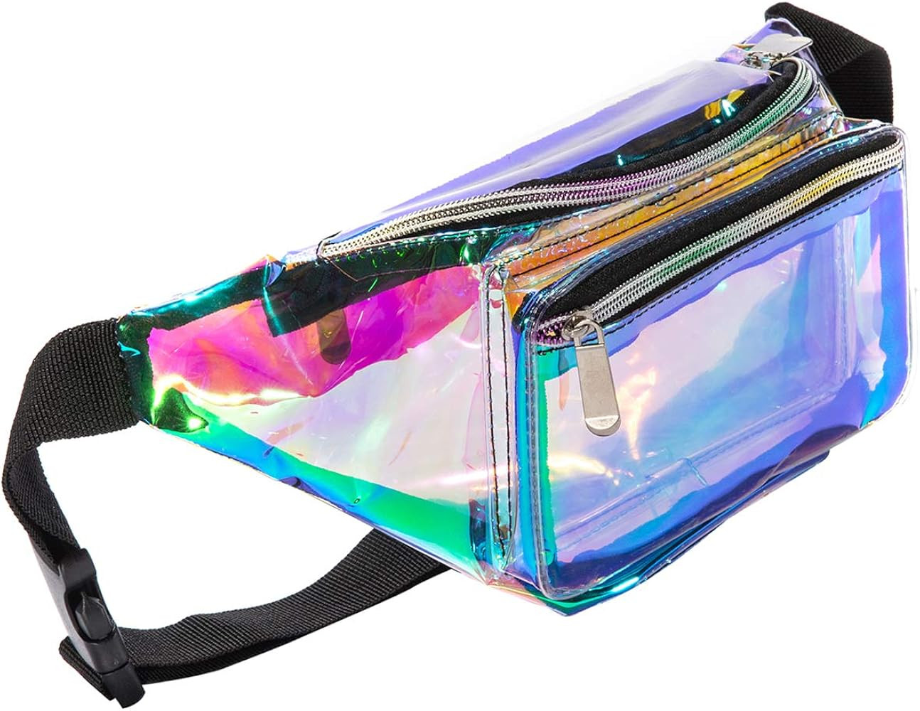 Holographic Neon Gold Transparent Star Blue Purple Gravel Multicolor Fanny Pack for Women - Great... | Amazon (US)