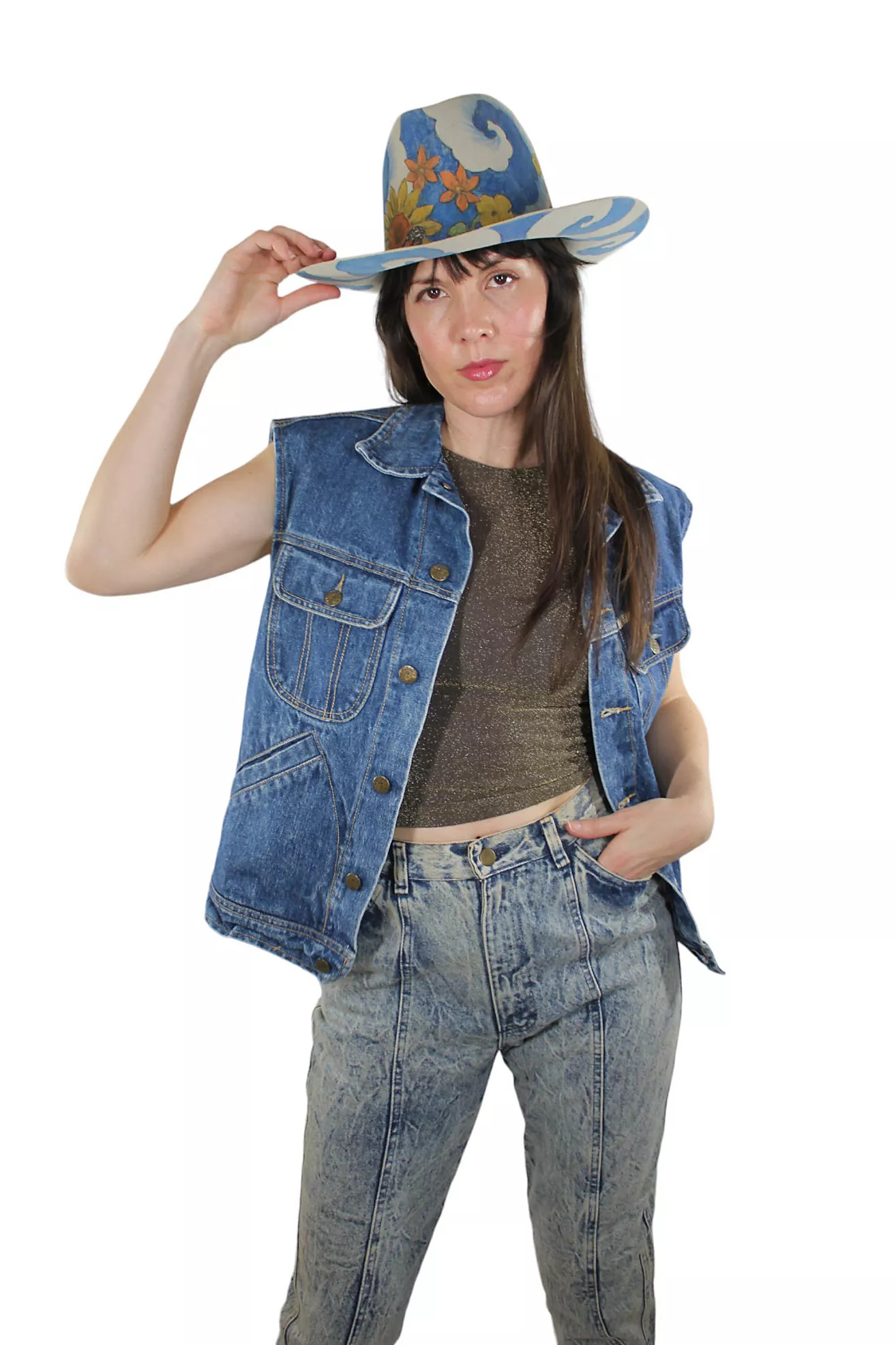 1970s Guess Denim Unisex Vest Selected By Moons + Junes Vintage | Free People (Global - UK&FR Excluded)