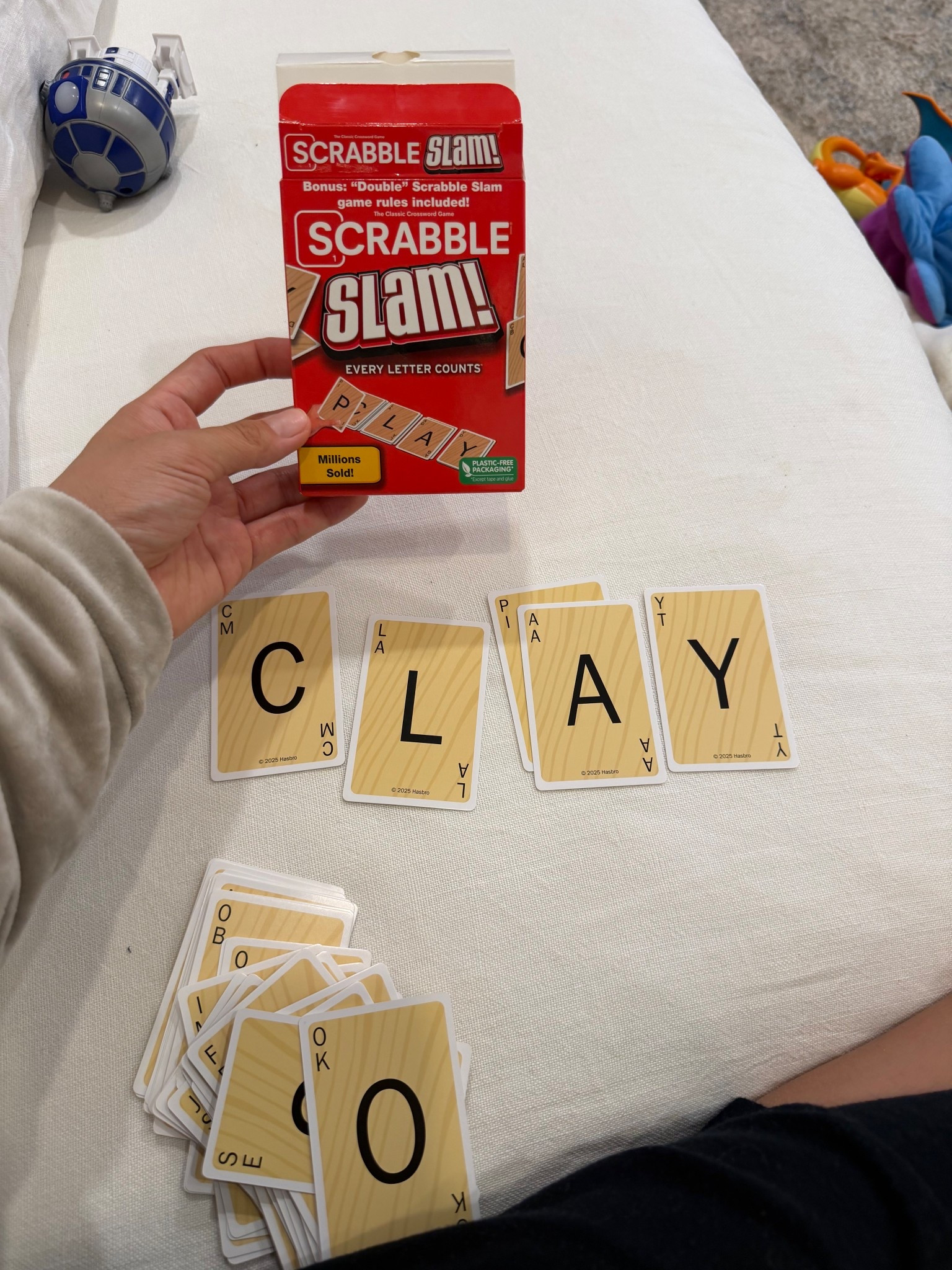 Fun word game with my 7 year old! Says 8+ but you can def do it earlier! Just played 4 rounds! Fun game  