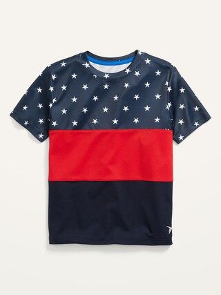 Go-Dry Cool Short-Sleeve Americana Color-Blocked Mesh Tee for Boys | Old Navy (US)