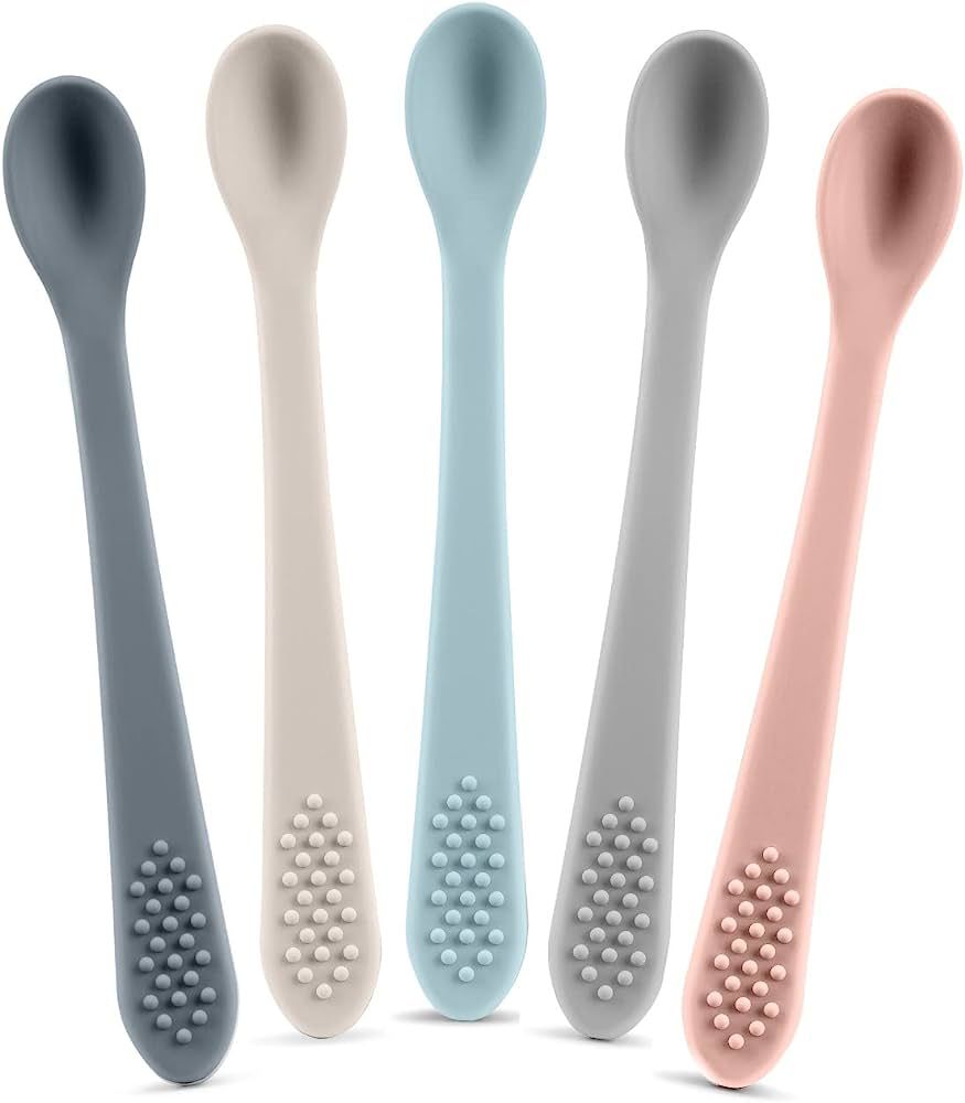 Baby Spoons First Stage Silicone Baby Spoon – Self Feeding Baby Utensils – Infant Spoons Firs... | Amazon (US)