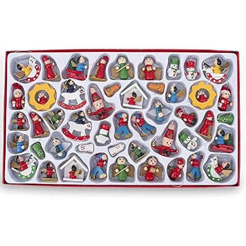 Kurt Adler C0719 Petite Treasures Wooden Ornament, Set Of 48 | Amazon (US)