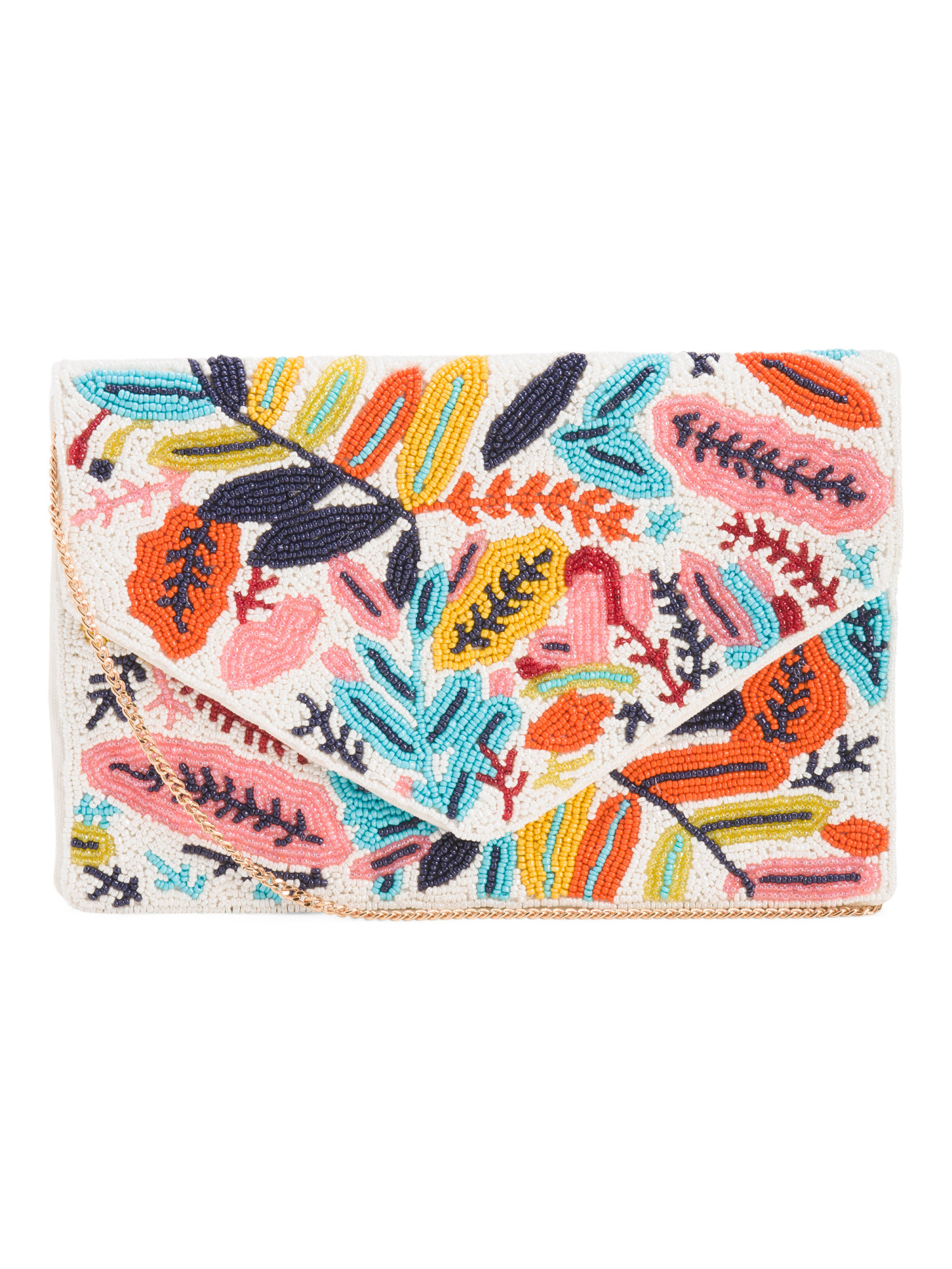 Beaded Tropical Leaf Envelope Clutch | Handbags | Marshalls | Marshalls