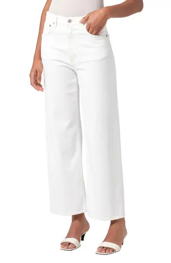AGOLDE Ren High Waist Wide Leg Jeans in White Wash (White Milk) at Nordstrom Rack, Size 24 | Nordstrom Rack