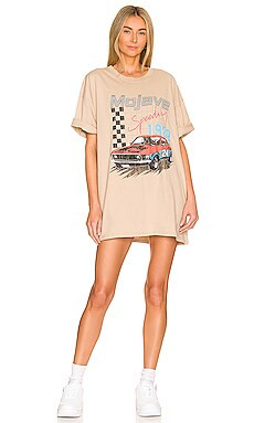 Girl Dangerous Mojave Speedway T-Shirt Dress in Sand from Revolve.com | Revolve Clothing (Global)