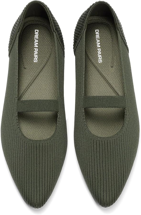 DREAM PAIRS Women's Pointed Toe Dressy Mary Jane Flats | Amazon (US)