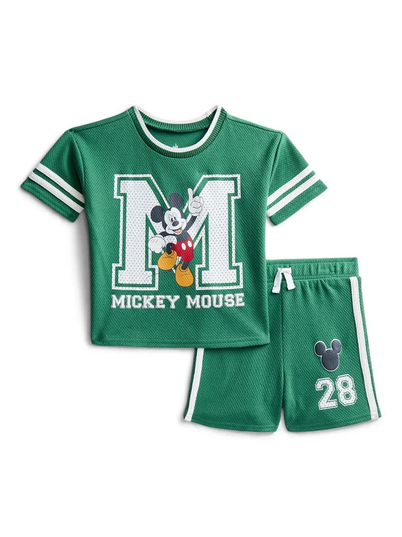 Mickey Mouse Baby Boys Athletic Graphic T-Shirt and Shorts Set, 2-Piece, Sizes 0/3M-24M | Walmart (US)