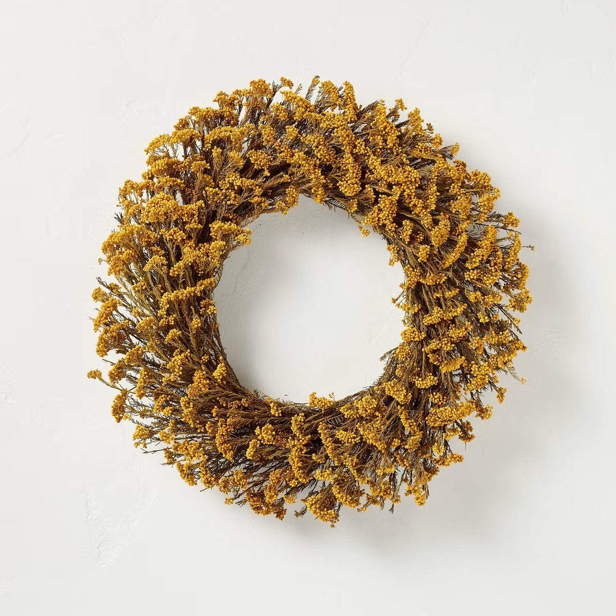 21.25" Preserved Golden Yarrow Fall Wreath - Hearth & Hand™ with Magnolia | Target