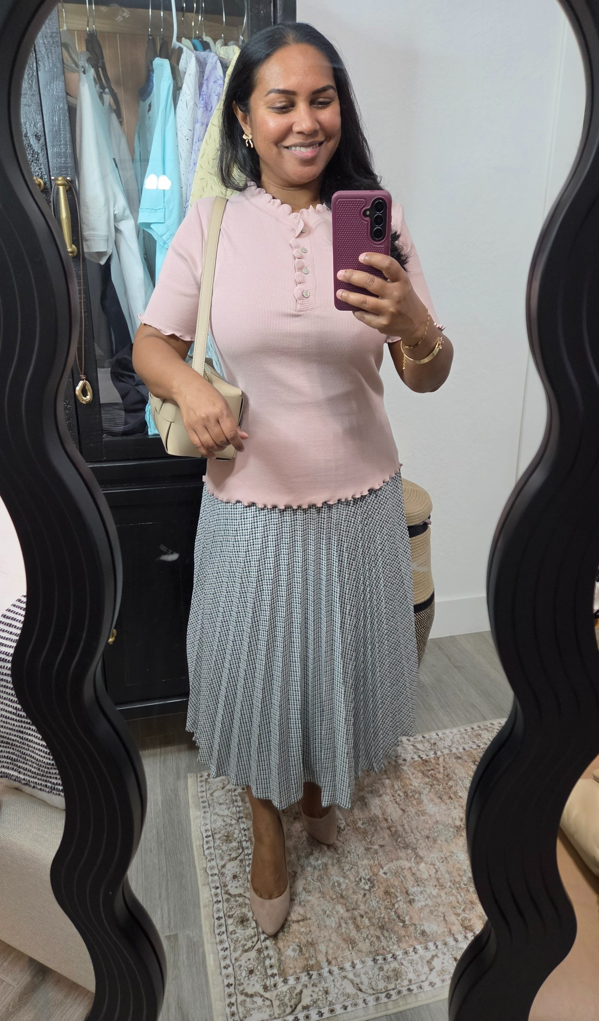 Stand alone tops like this one are perfect to pair with work trousers, skirts, whatever! The lettuce trim details are just enough.

#LTKootd #LTKOver40