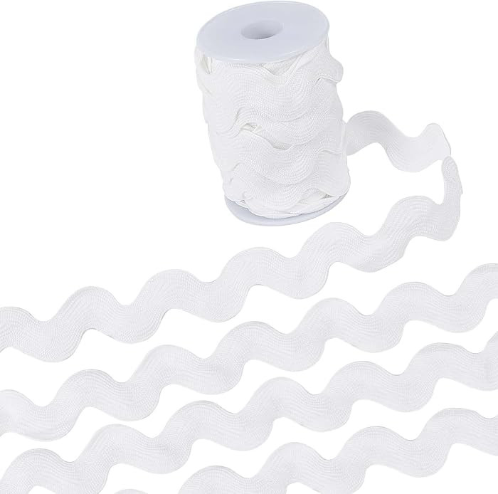 GORGECRAFT 0.78 inch-1.33 inch/20-34mm Wide Rick Rack Trim 9 Yards White Wave Bending Fringe Trim... | Amazon (US)