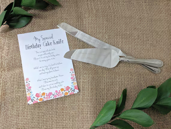 Personalized Birthday Westwood Cake Server and Knife Set, Girl - Wedding Cake Knife - Engraved 1s... | Etsy (US)