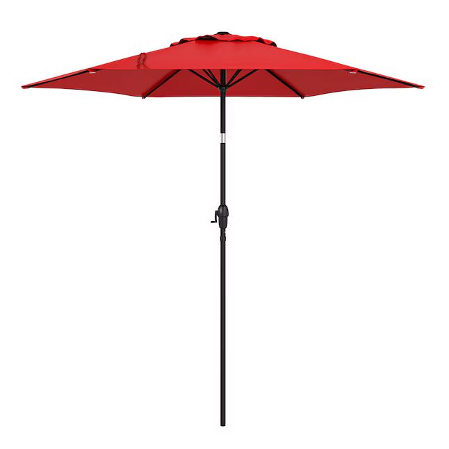 Style Selections 7.5-ft Red Push-button Tilt Market Patio Umbrella | Lowe's