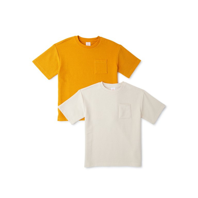 Wonder Nation Boys Texture T-Shirts with Short Sleeves, 2-Pack, Sizes 4-18 & Husky | Walmart (US)