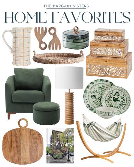 Amazon Home Favorites 

| Amazon Finds | Amazon Home | Home Decor | Hammock | Braided Tray | Table Lamp | Cutting Board | Coffee Table Book | Jewelry Box | Pitcher | Decorative Box | Accent Chair | Summer Dinnerware 

#LTKSeasonal #LTKStyleTip #LTKHome