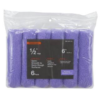 6 in.x 1/2 in.High-Capacity Polyester Knit Mini Paint Roller (6-Pack) HD MR 3506 0600 - The Home ... | The Home Depot