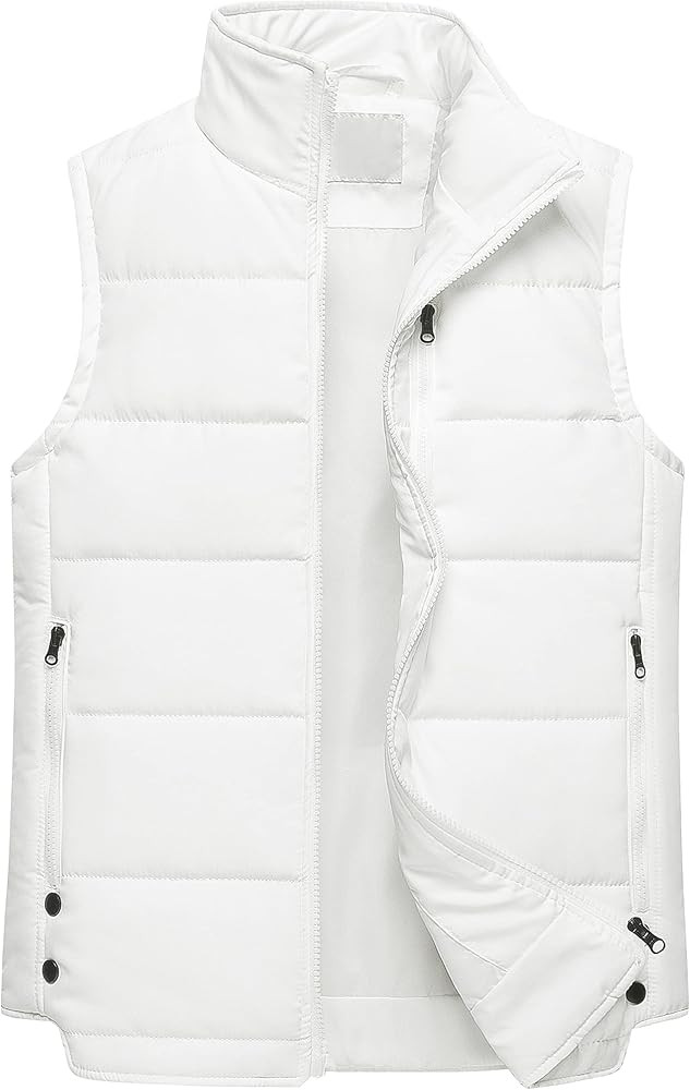 Chrisuno Women's Puffer Vest Casual Stand Collar Quilted Waistcoat Outdoor Padded Ski Vest | Amazon (US)