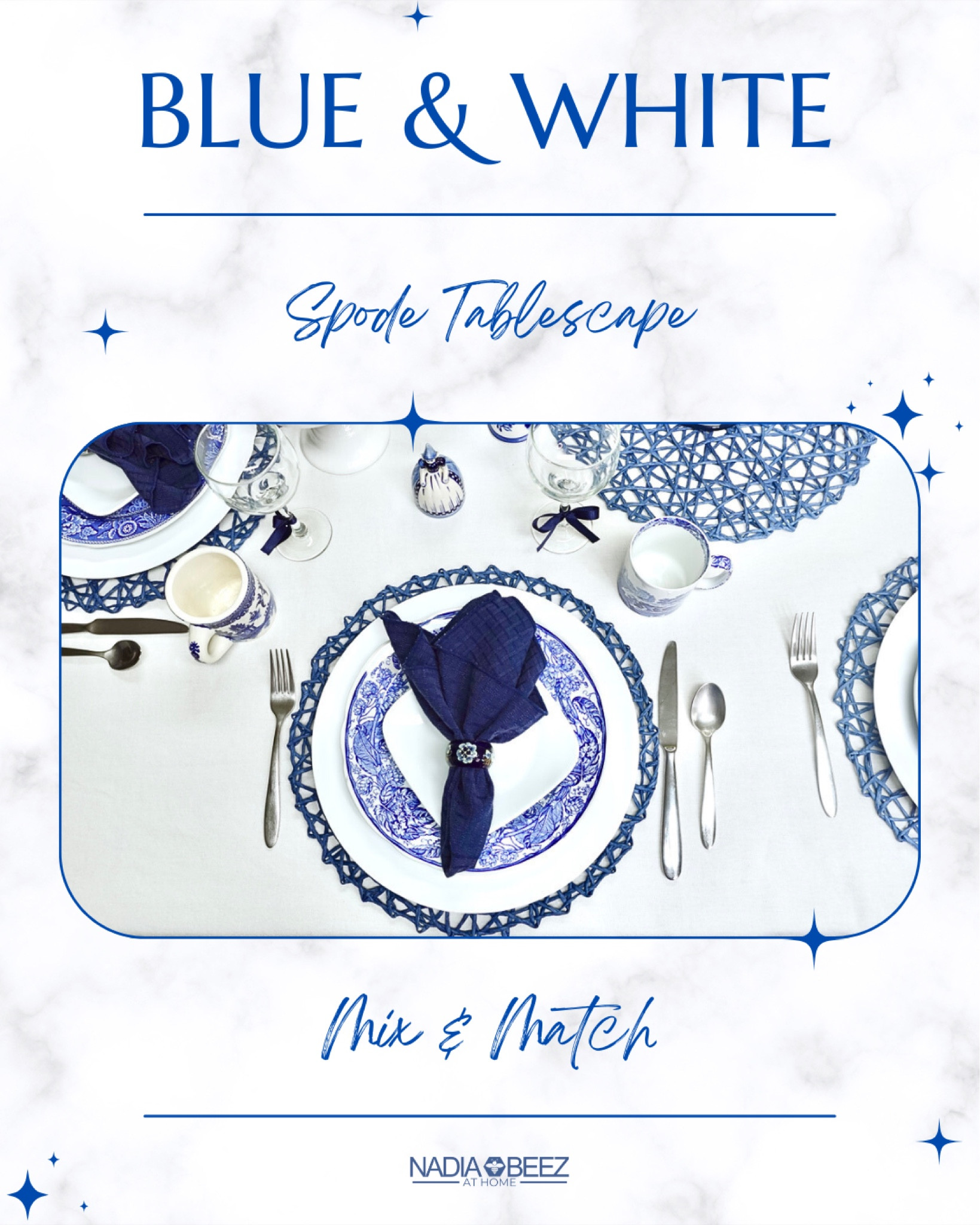 Blue & White Spode casual party table setting.

#LTKParties #LTKHoliday #LTKHome
