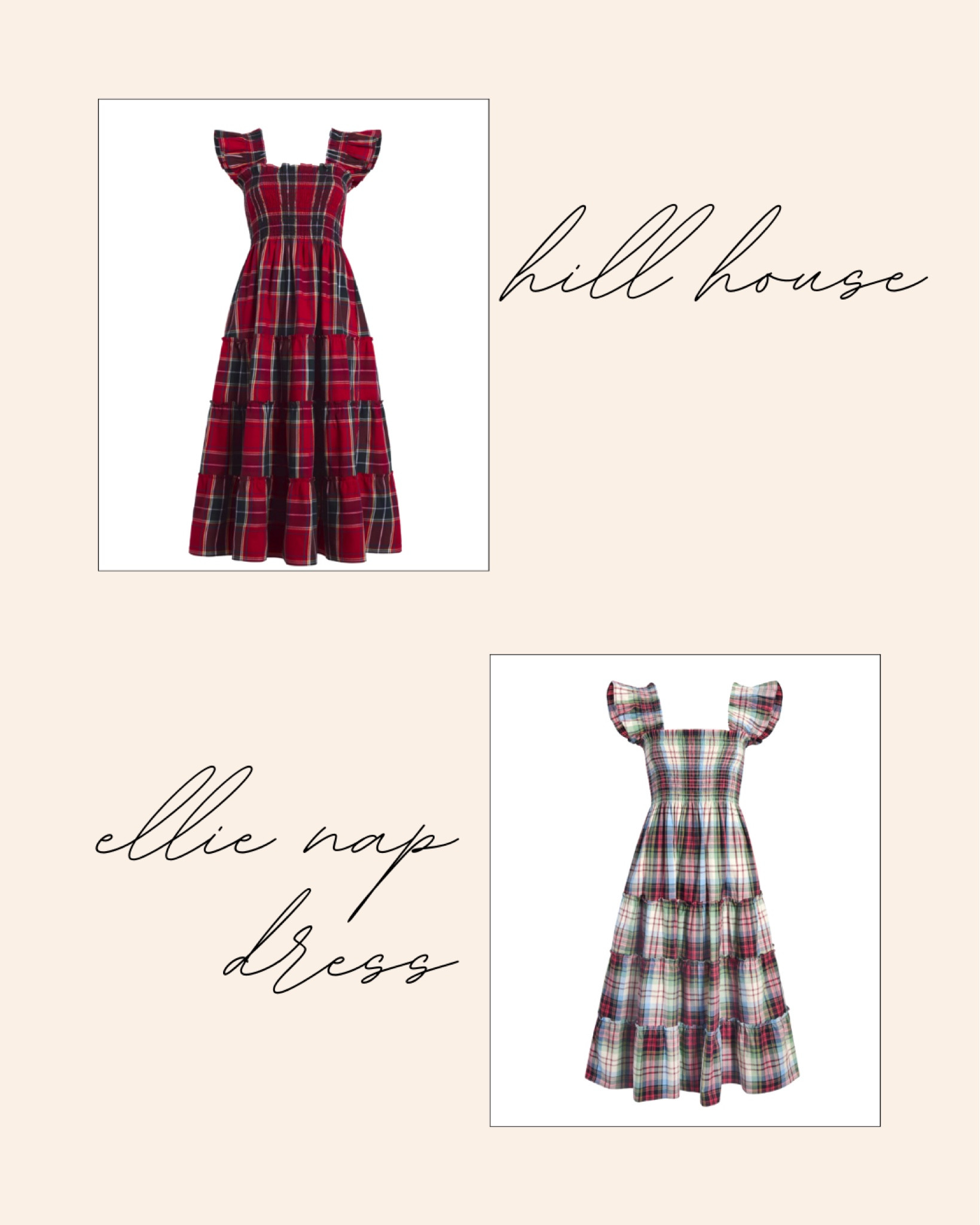 Hill house, Ellie nap dress, plaid, tartan, ruffle strap, midi dress, holiday, Christmas, preppy, classic 

#LTKstyletip #LTKHoliday #LTKSeasonal