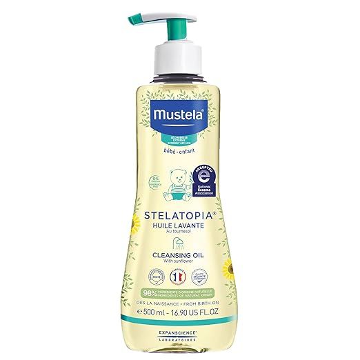 Mustela Stelatopia Eczema-Prone Skin Cleansing Oil - Baby Body Wash with Natural Avocado & Sunflo... | Amazon (US)