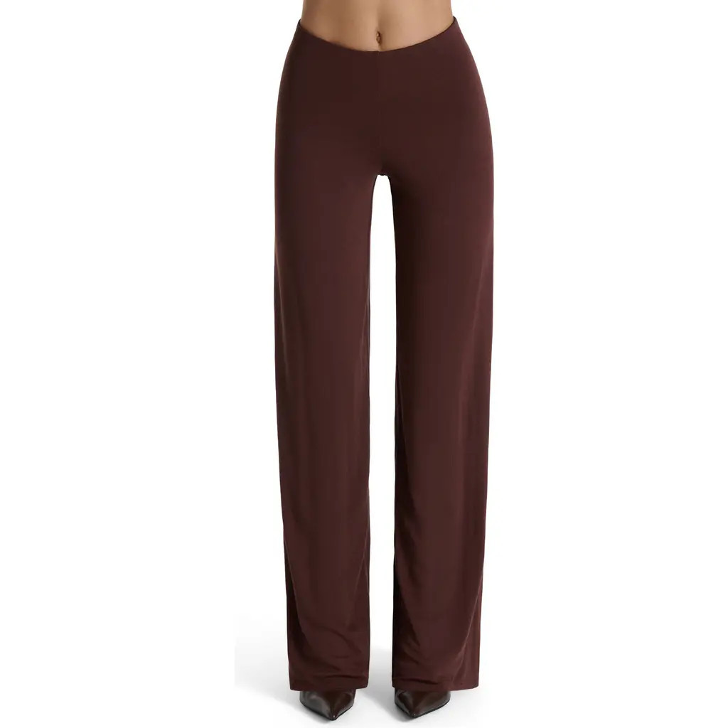 Naked Wardrobe Pull-On Wide Leg Pants in Chocolate at Nordstrom, Size X-Large | Nordstrom