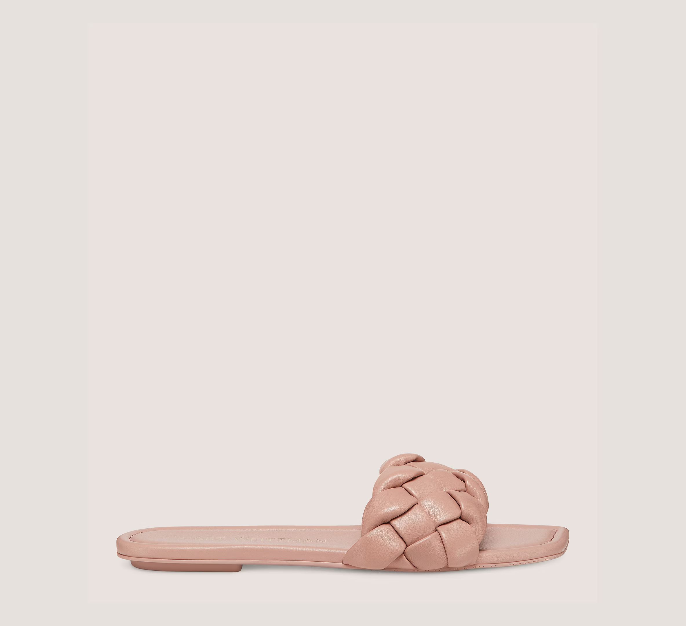 Stuart Weitzman Braida Flat Slide, Clay Lacquered Nappa Leather, Size: 7.5 Narrow | Stuart Weitzman (US)