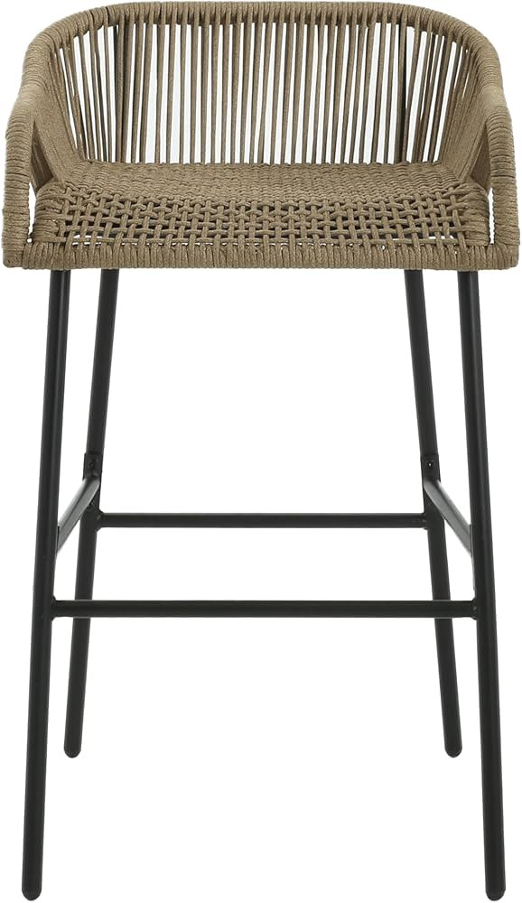 Christopher Knight Home Outdoor Patio Rope Weave Iron Barstools, Powder Coated Iron Frame Barstoo... | Amazon (US)