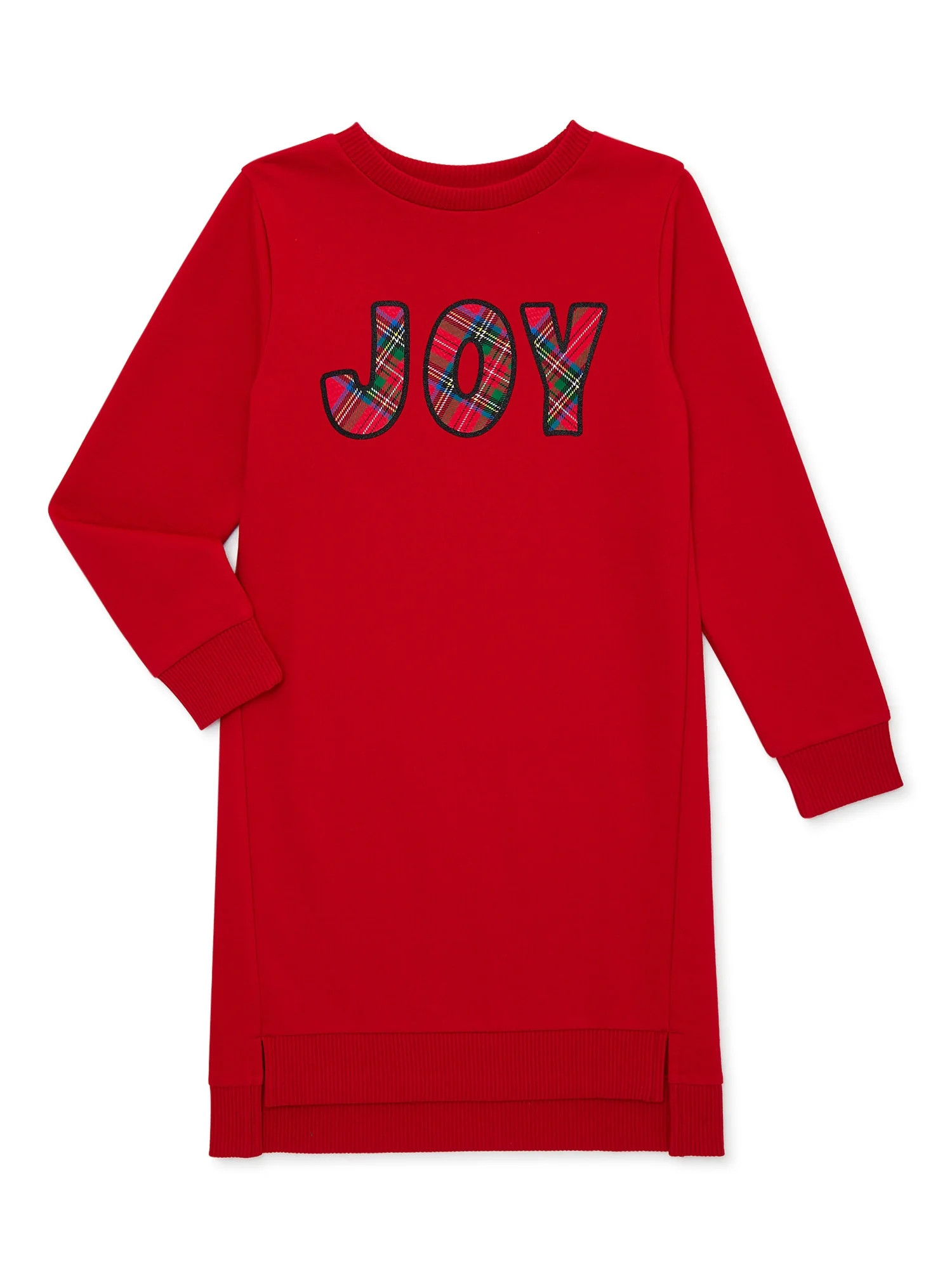 Wonder Nation Girls Long Sleeve Sweatshirt Dress, Sizes 4-18 & Plus - Walmart.com | Walmart (US)