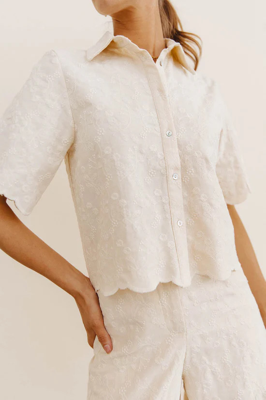 Perrie Floral Button Up in Cream | Böhme US