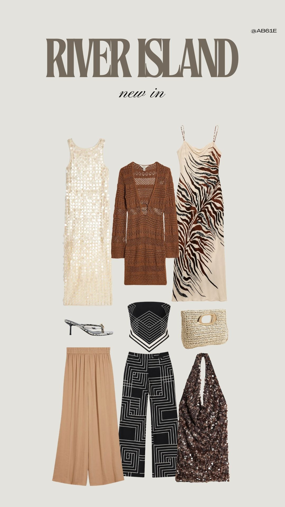 River Island New In! 

River Island Summer Edit, Zebra Print Slip Dress, Brown Crochet Dress, Black And White Co-Ord, Beige Wide Leg Trousers, Raffia Clutch Bag, Brown Kitten Heel Sandals, Neutral Summer Occasionwear 

 #LTKuk #LTKspring #LTKsummer