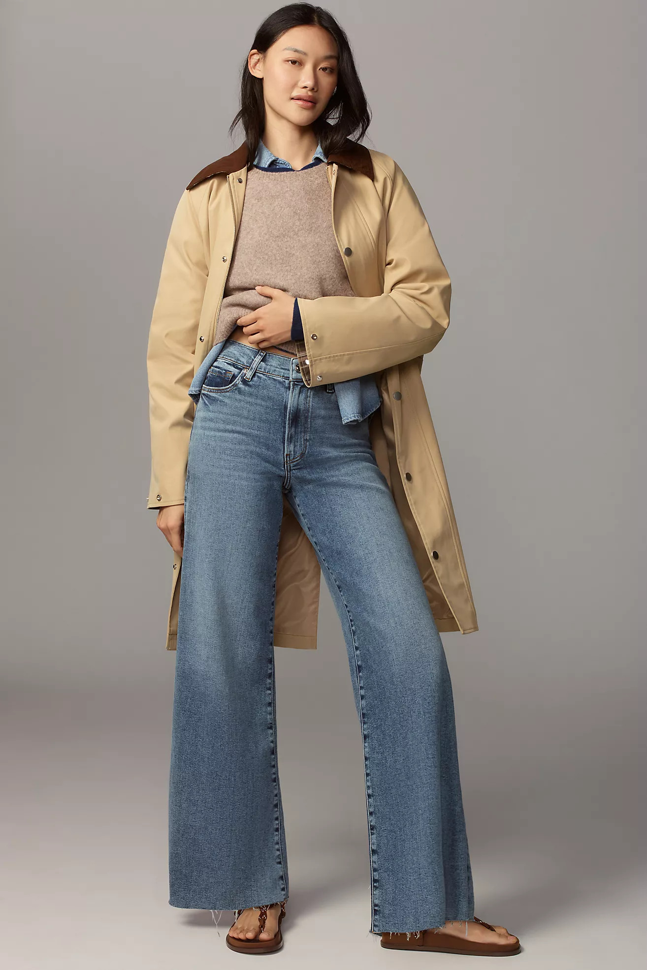 FRAME Le Slim Palazzo High-Rise Wide-Leg Jeans | Anthropologie (US)