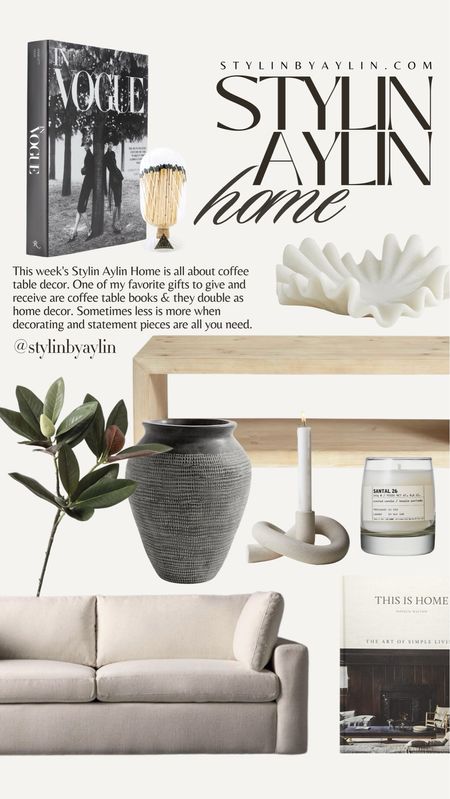 Neutral coffee table decor, home decor #StylinAylinHome #Aylin

#LTKSeasonal #LTKfindsunder100 #LTKhome