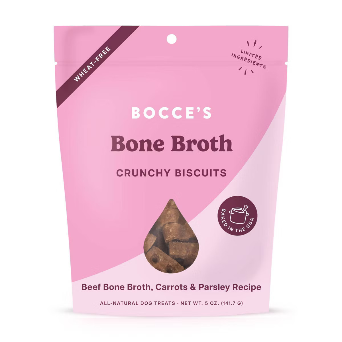 Bocce's Bakery Beef Bone Broth and Carrot Dog Treats - 5oz | Target