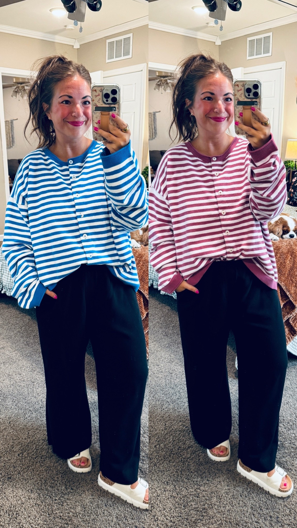 This oversized striped cardi from Aerie is so cozy and cute! The perfect layer to throw on with jeans or leggings all season long. 🤎 

 