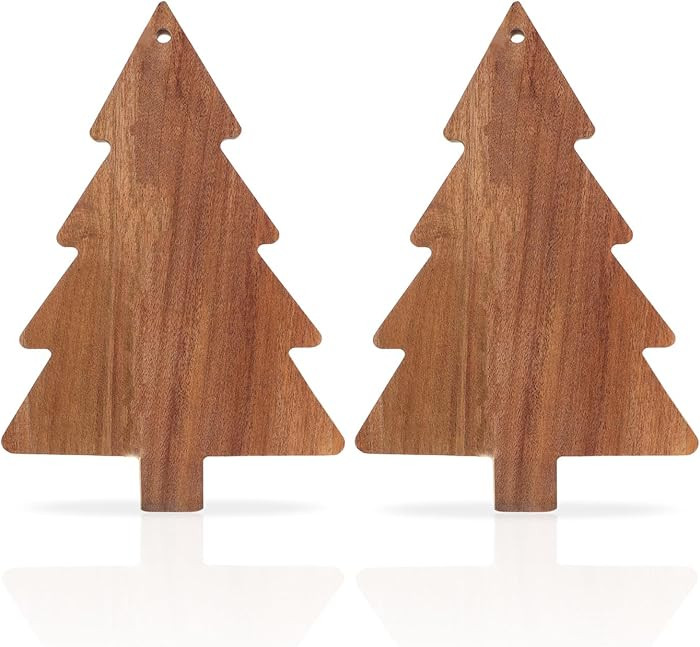 iplusmile 2Pcs Christmas Tree Cutting Board, Wood Charcuterie Board, Kitchen Chopping Board Platt... | Amazon (US)