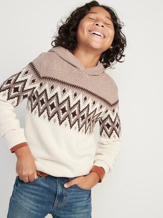 Cozy Fair Isle Pullover Sweater Hoodie  for Boys | Old Navy (US)