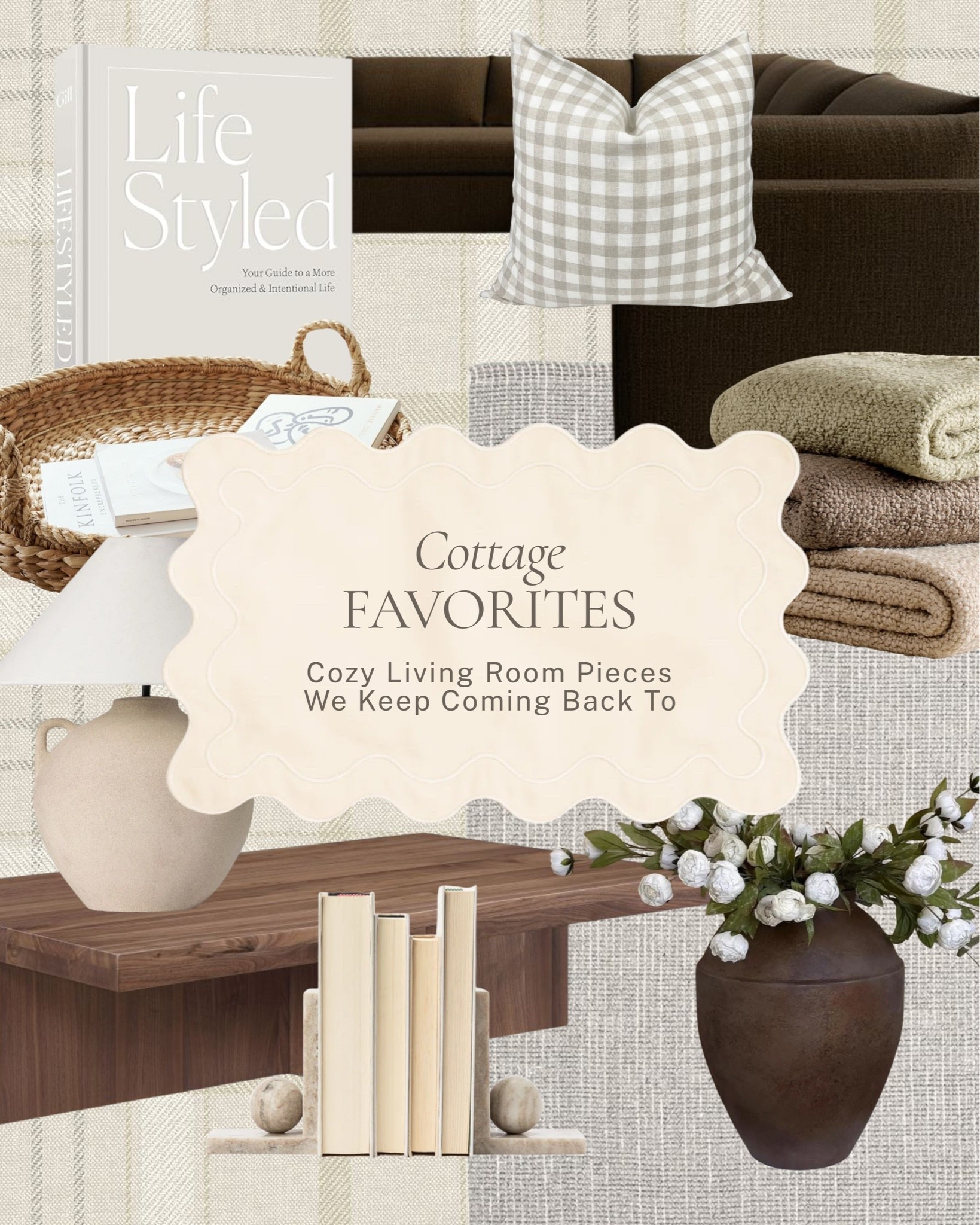 Cozy living room pieces we keep coming back to. A warm wood coffee table, a stack of well-loved books, a plaster vase, and layered woven and knit throws, the kind of pieces that make a living room feel settled in rather than staged.

Shop the pieces here! #LTKhome