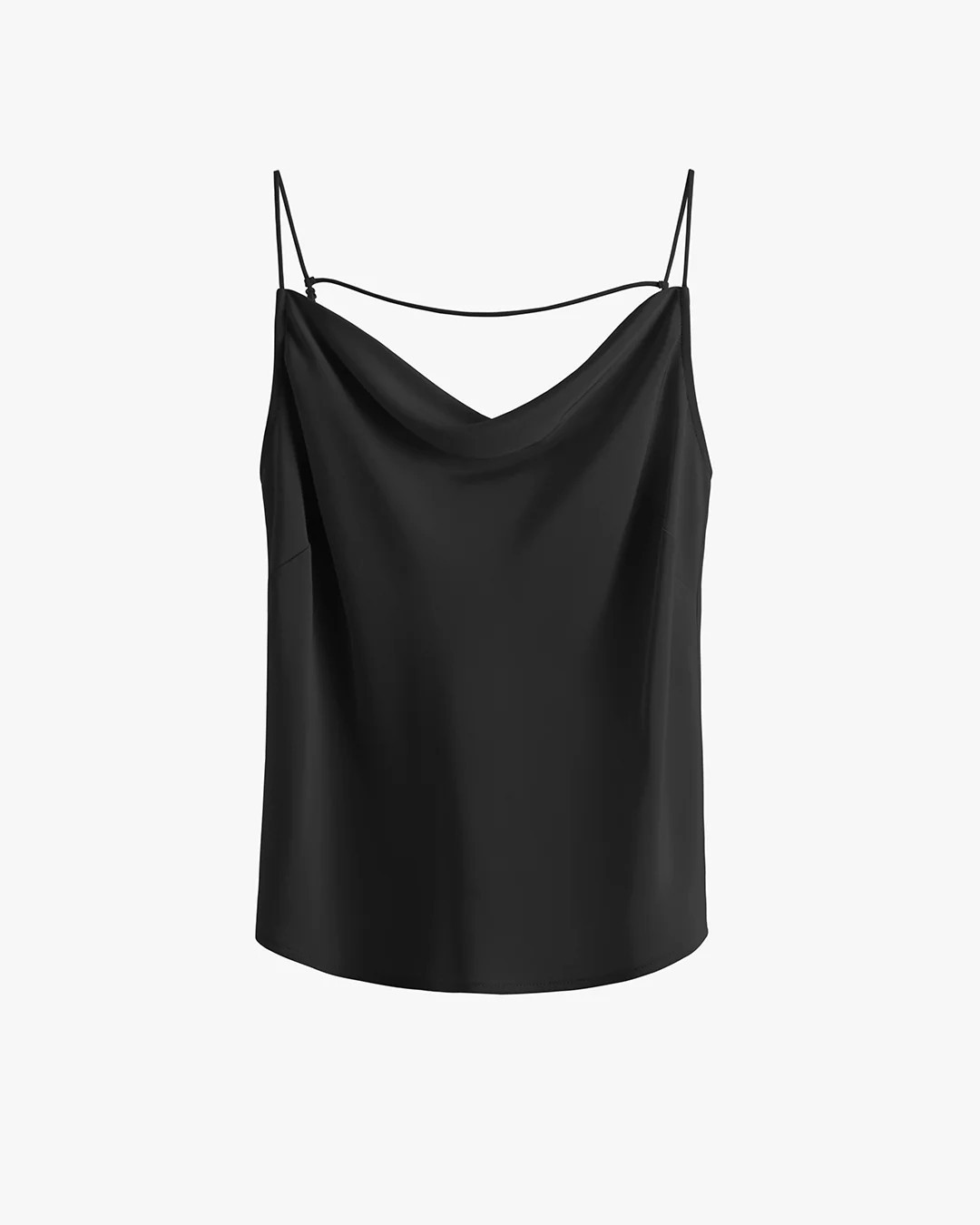 Silk Cowl Cami - Black / Large | Cuyana