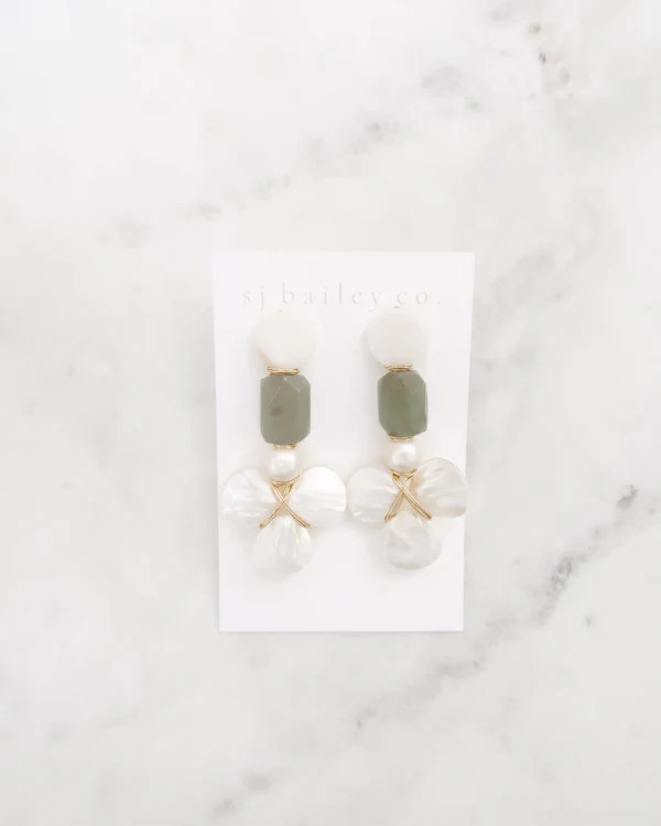 The Palmer Drop Earrings in Green | SJ Bailey Co.