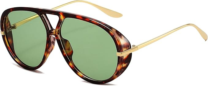Trendy Oversized Aviator Sunglasses for Women Men Retro Big Round Shield Sun Glasses Vintage Shad... | Amazon (US)