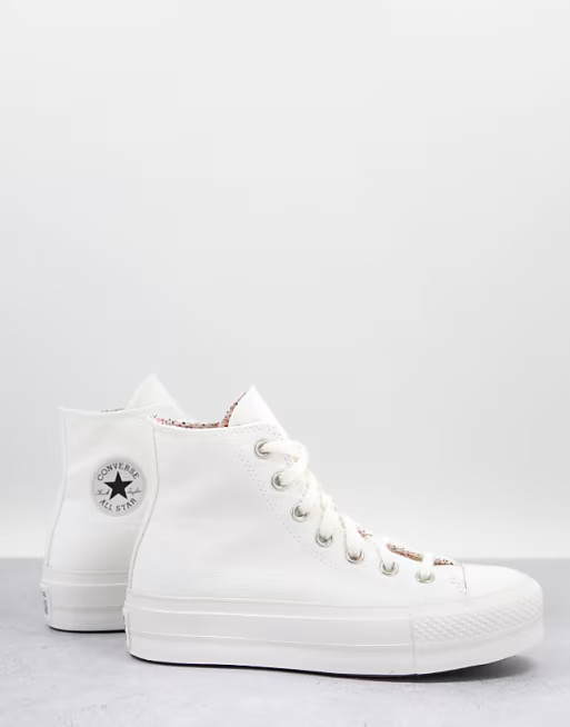 Converse Chuck Taylor lift trainers with floral details in white | ASOS (Global)