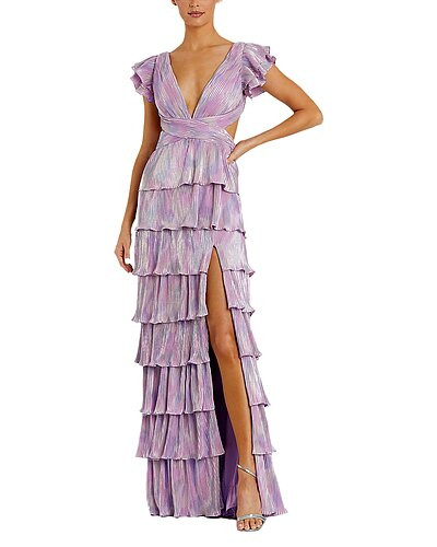 Ruffle Tiered Criss Cross Lace Up Gown | Rue La La