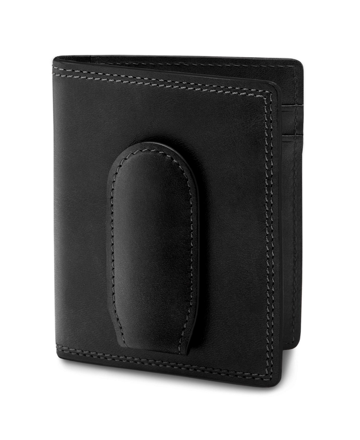 Bosca Men's Wallet, Dolce Leather Front Pocket Bifold Wallet with Magnetic Clip - Black | Macy's